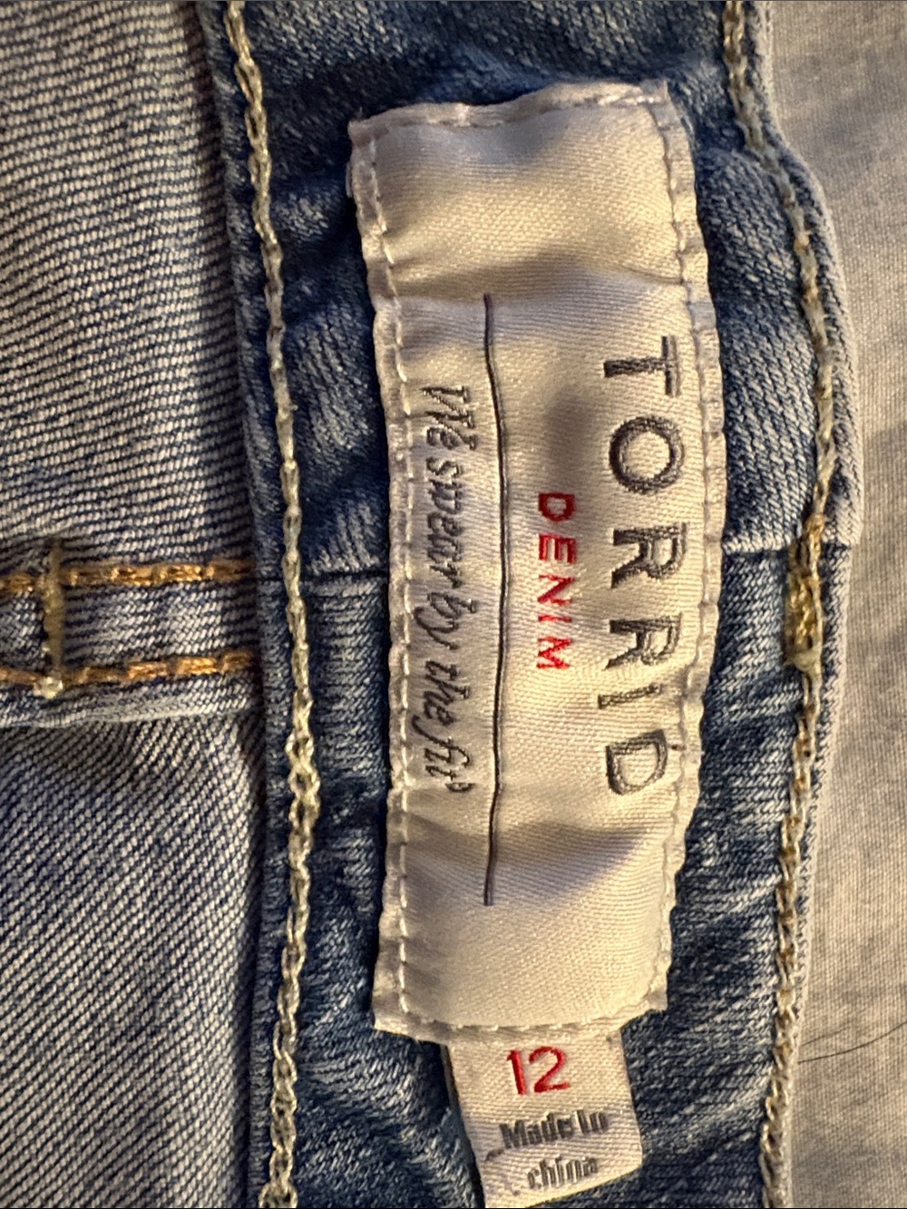 torrid Light Blue Denim Shorts with White Label Detail - Picture 2 of 2